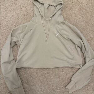 Gymshark Light Tan Cropped Hoodie